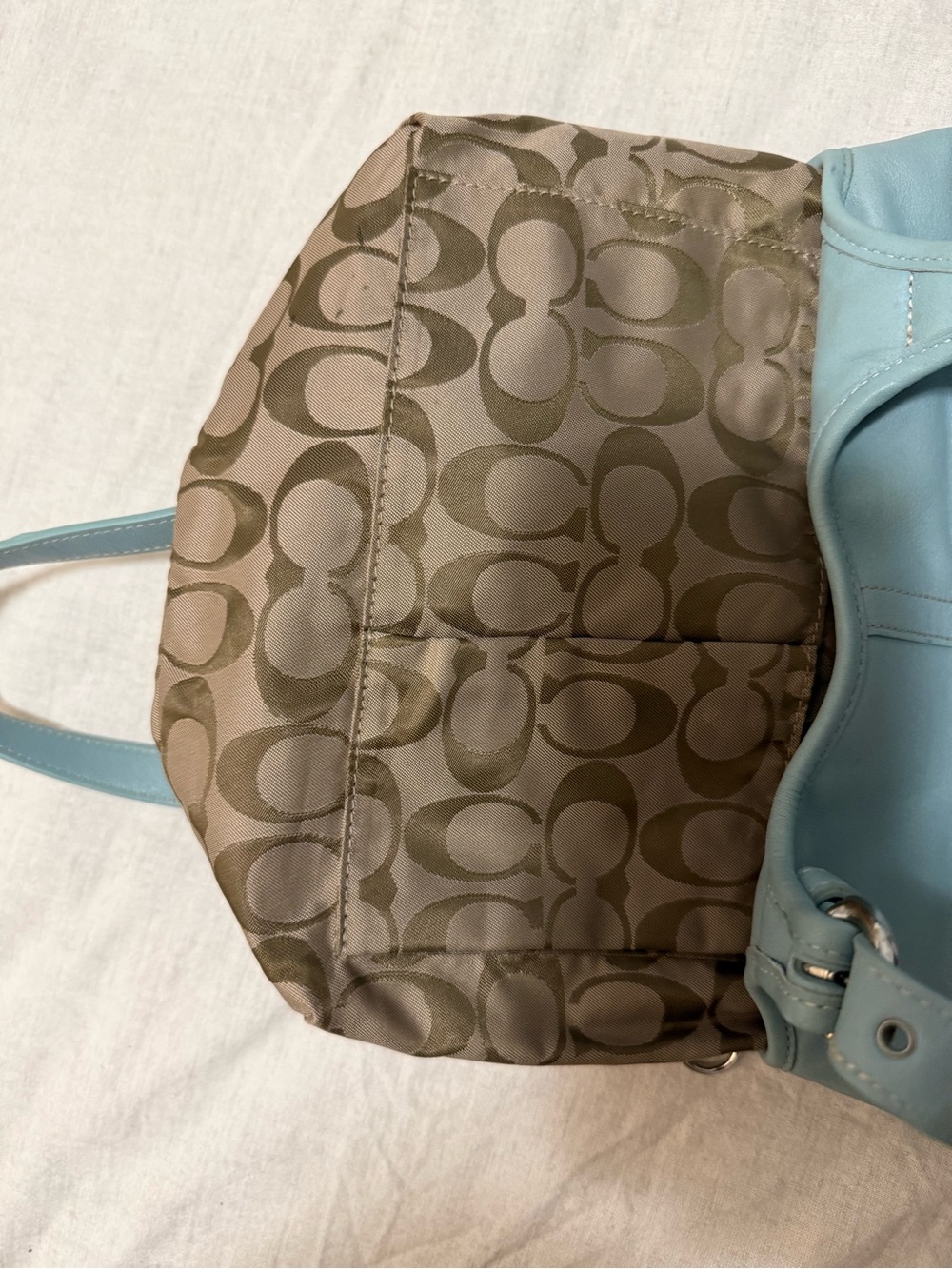 Coach Vintage Light Blue Leather Hobo Shoulder Bag Style L95-4989 - Picture 14 of 16